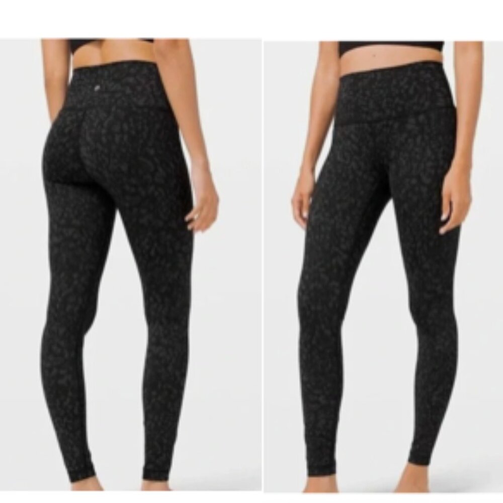 Lululemon Wunder  Wild Thing Camo Deep Coal Leggings Size 4